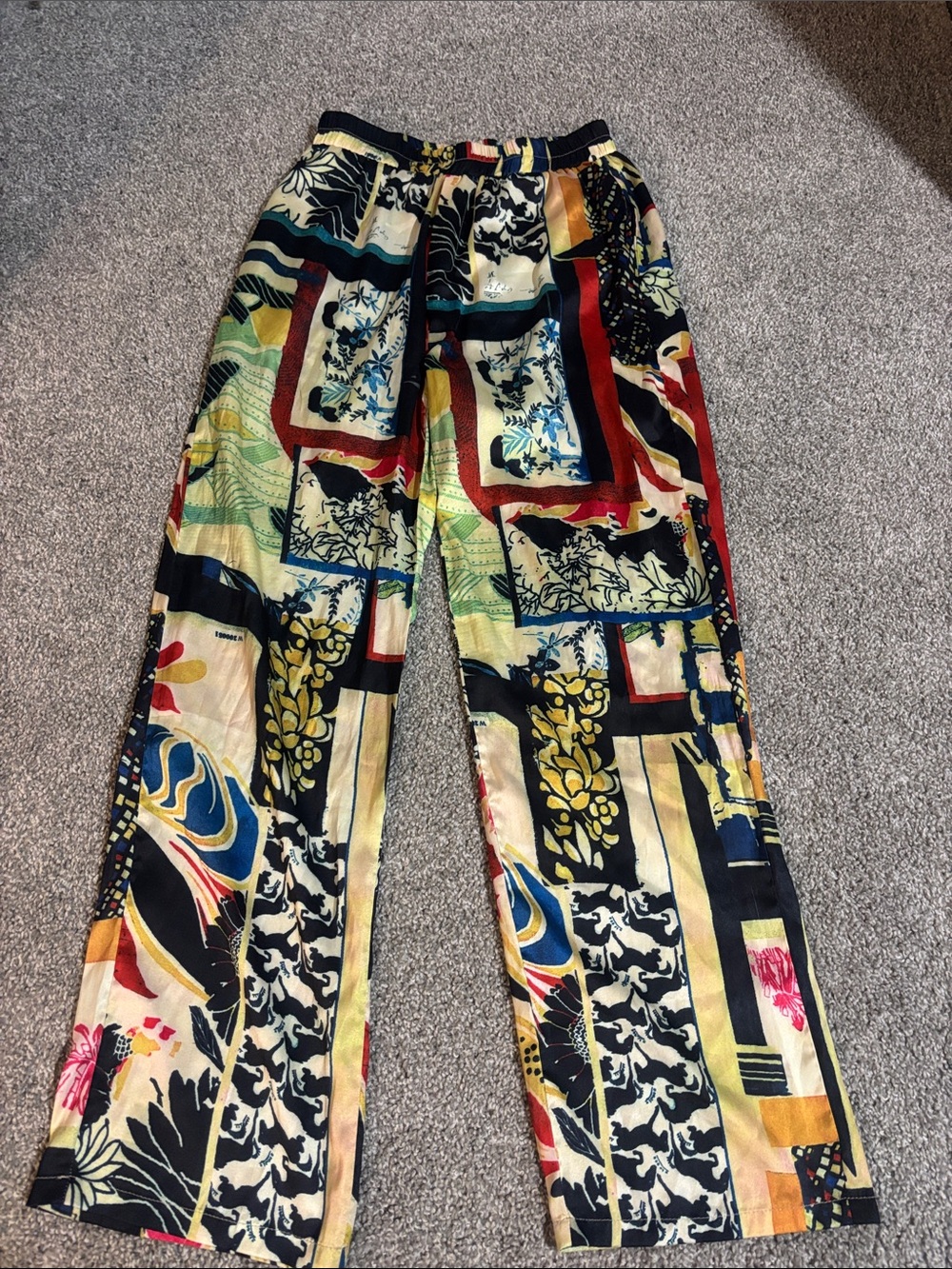 Women's Multicolor Patchwork Print Pants